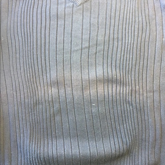 Calvin Klein CK Ribbed Men Sweater V-Neck Navy Large 100% Cotton Brown - Picture 9 of 10